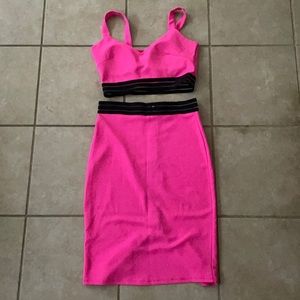 Two piece outfit going out hot pink size L